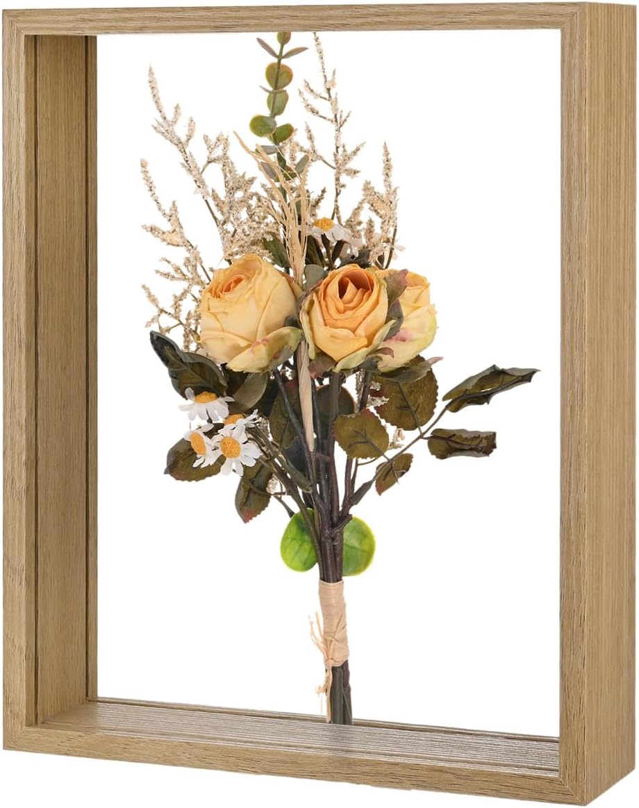 1-Pack Dried Flower Frame 8x10 Inch Double Acrylic Floating Display