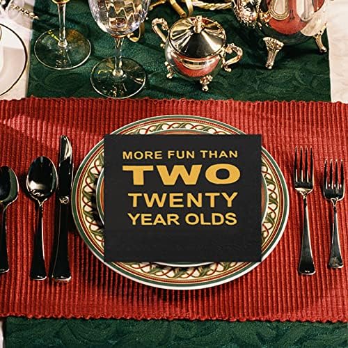 Apriciti Black Gold Cocktail Napkins 40th Birthday