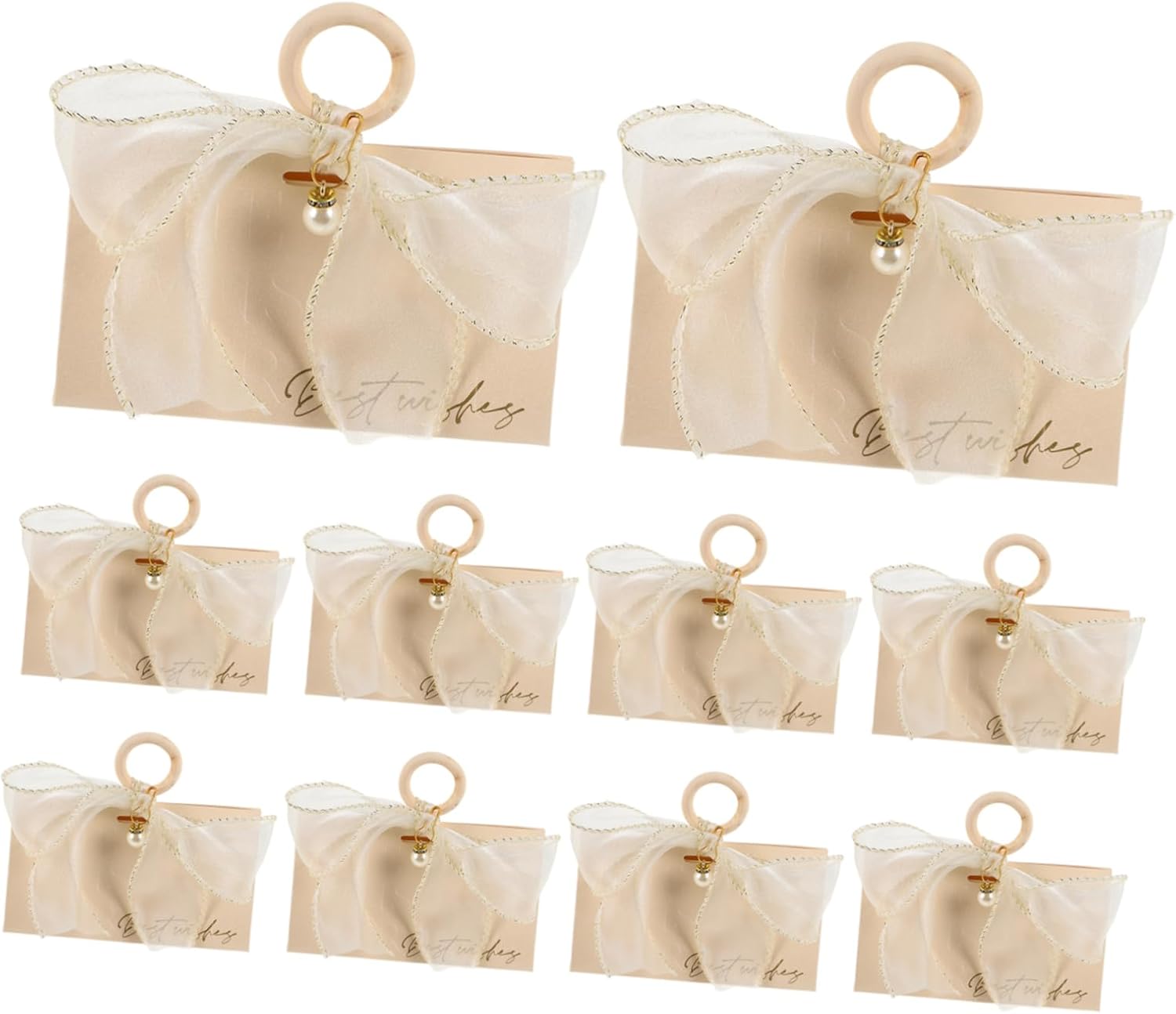 Minkissy 10pcs Wedding Favor Boxes with Handle and Ribbon