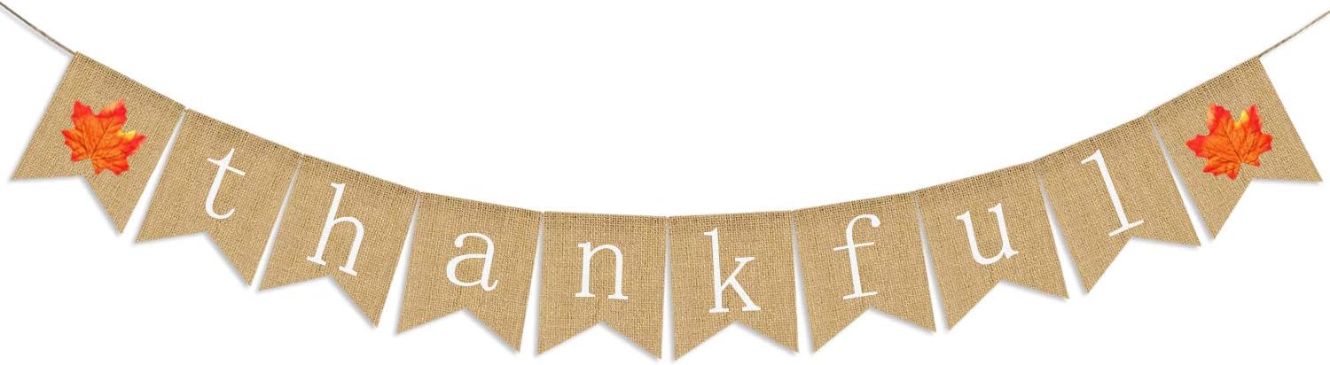 Thankful Burlap Banner for Thanksgiving Decor