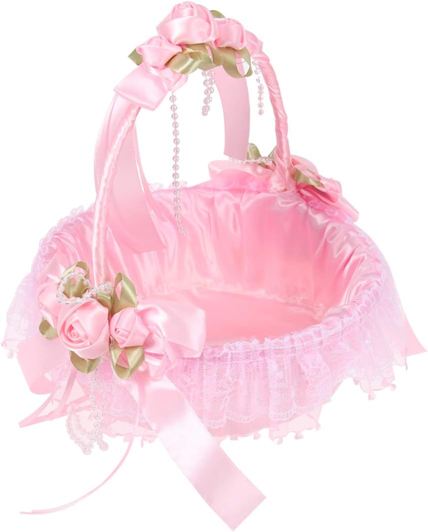 Amosfun Flower Girl Basket with Handle