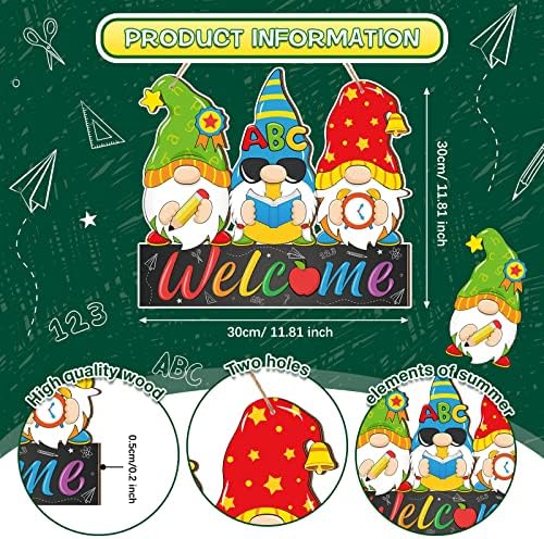 Panelee Back to School Gnome Welcome Sign Decor