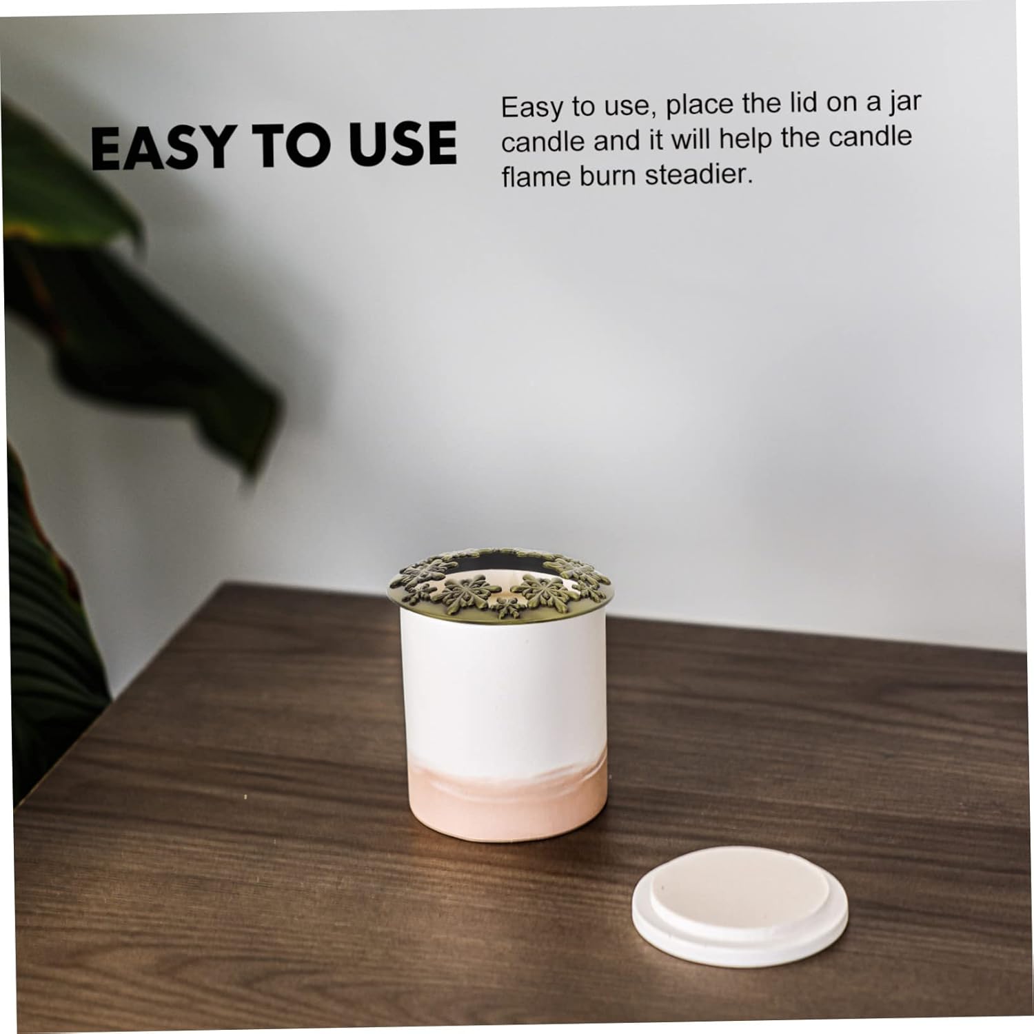 LIFKOME Christmas Candle Jar Cover with Snowflake Design