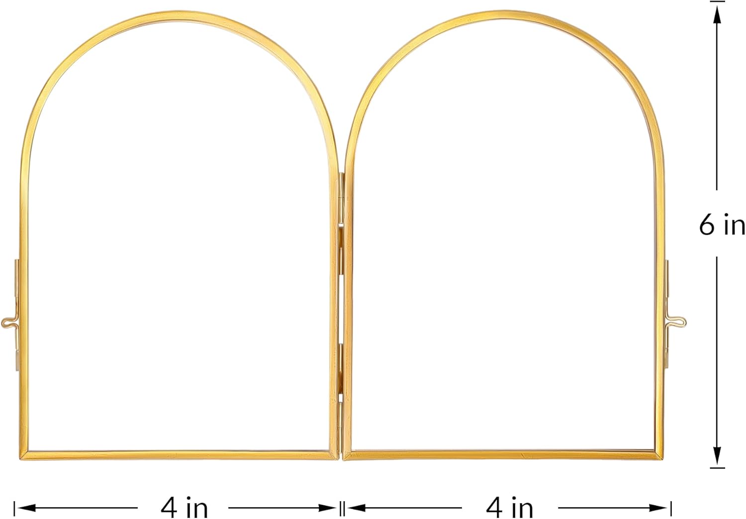Double Glass Frame for Pressed Flowers Brass 4x6 Inches