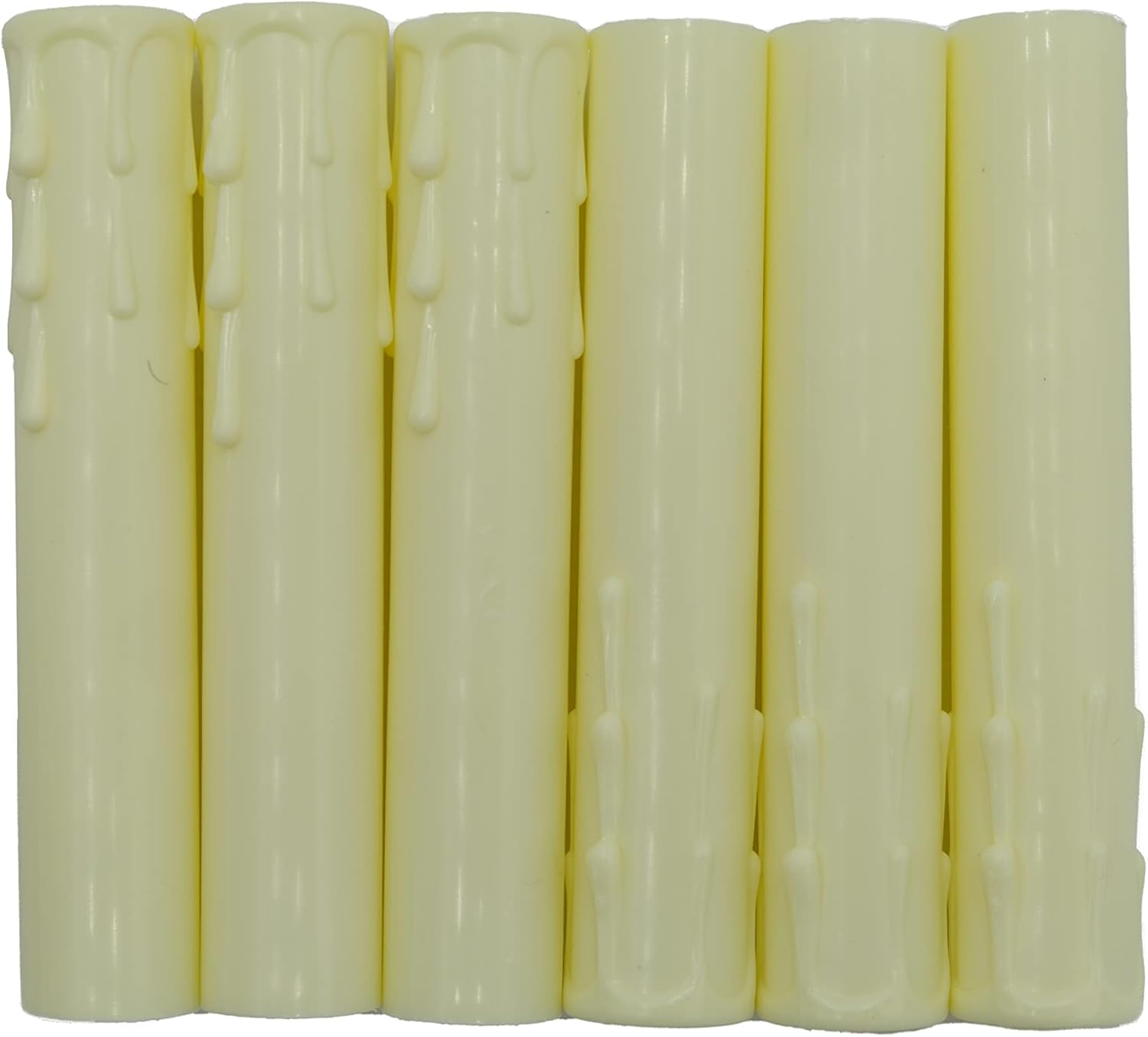 Cream Fiber Drip Candelabra Base 5 Inch Candle Covers Set of Six