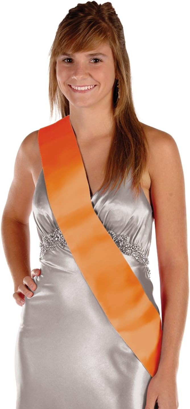 Orange Satin Sash Party Accessory 1 Count