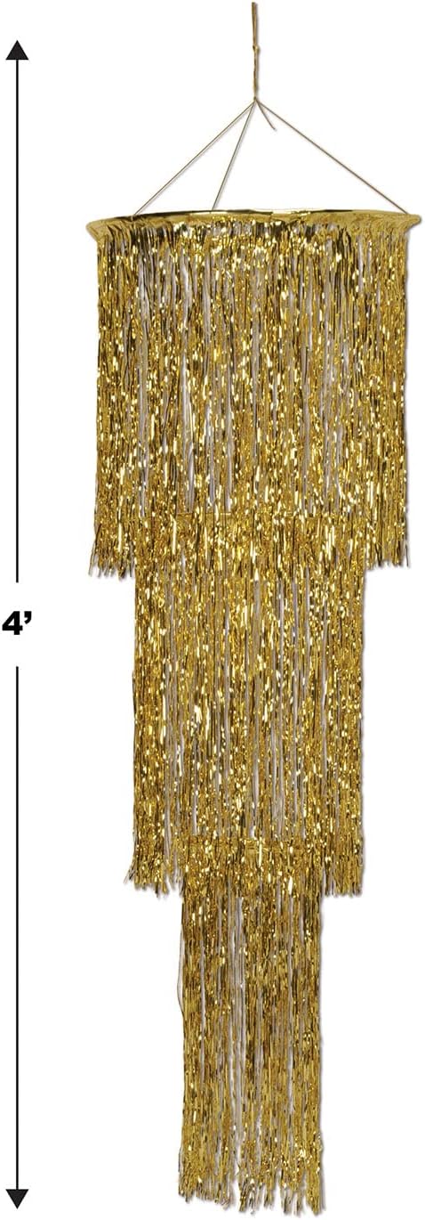 Beistle Gold 3-Tier Shimmering Chandeliers Pack of 2