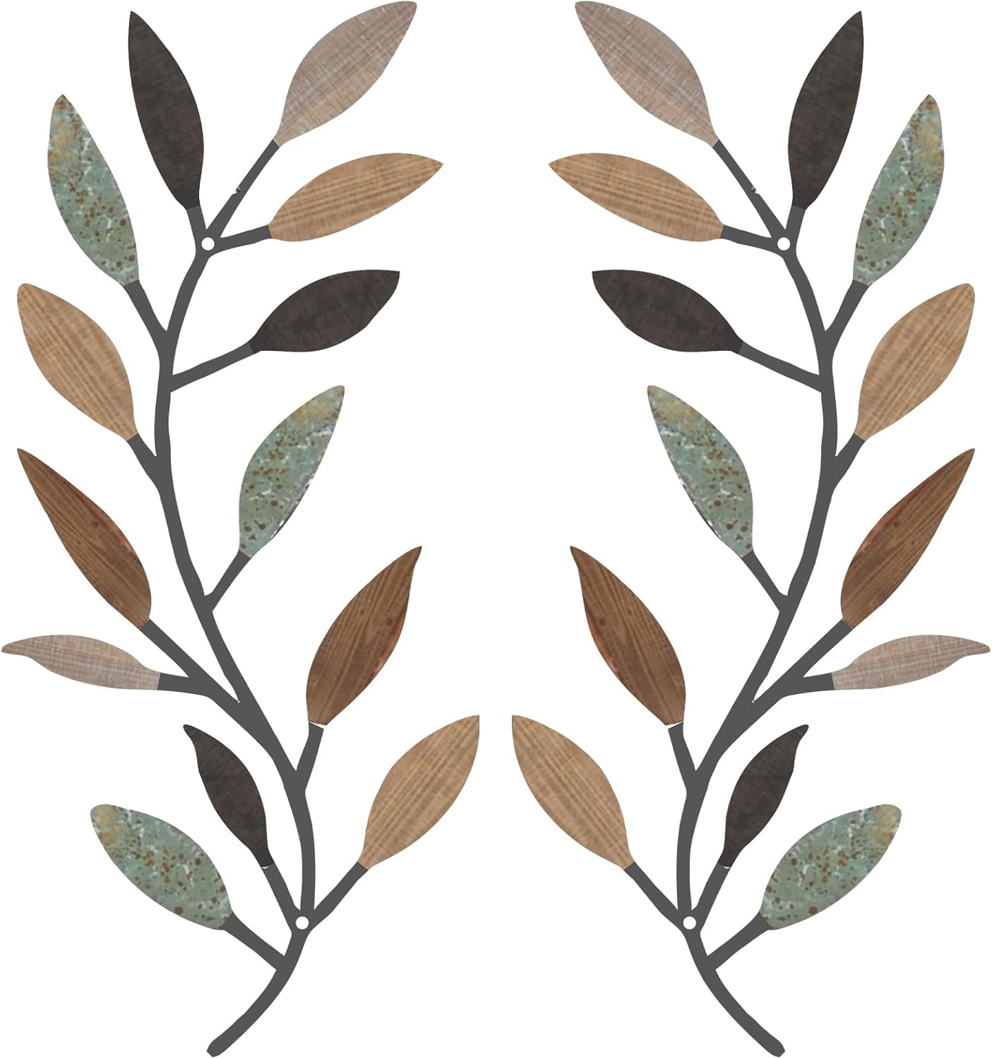 Zhengmy 2 Piece Metal Leaf Wall Sculpture
