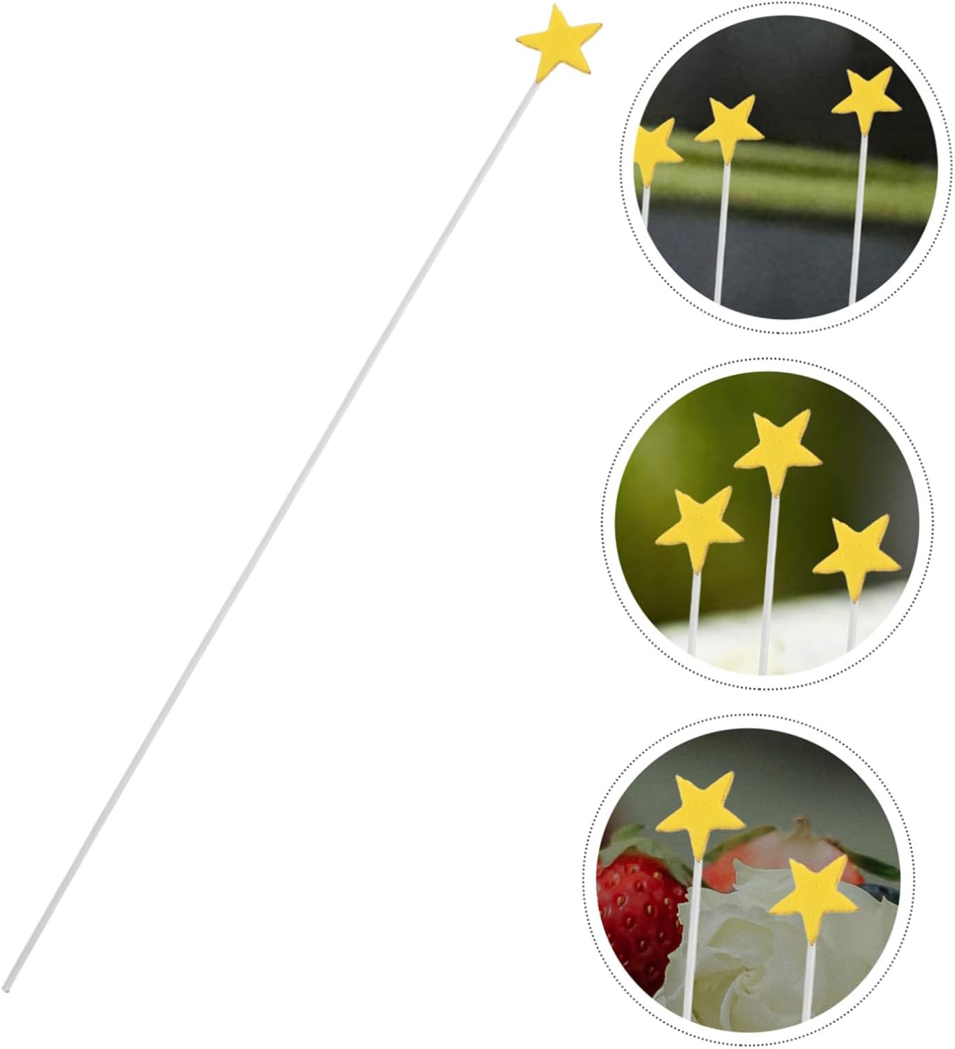 YARNOW 100Pcs Gold Star Cupcake Toppers for Birthday Celebrations