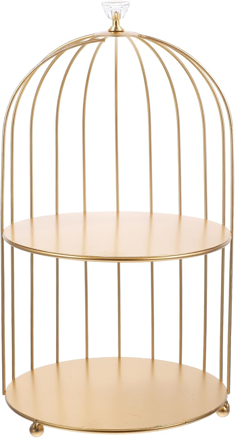 Cabilock Bird Cage Cosmetic Rack Double Tier Organizer