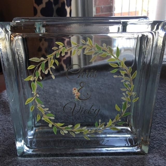 Personalized Glass Wedding Wreath Sand Ceremony Kit with Lid and Sand