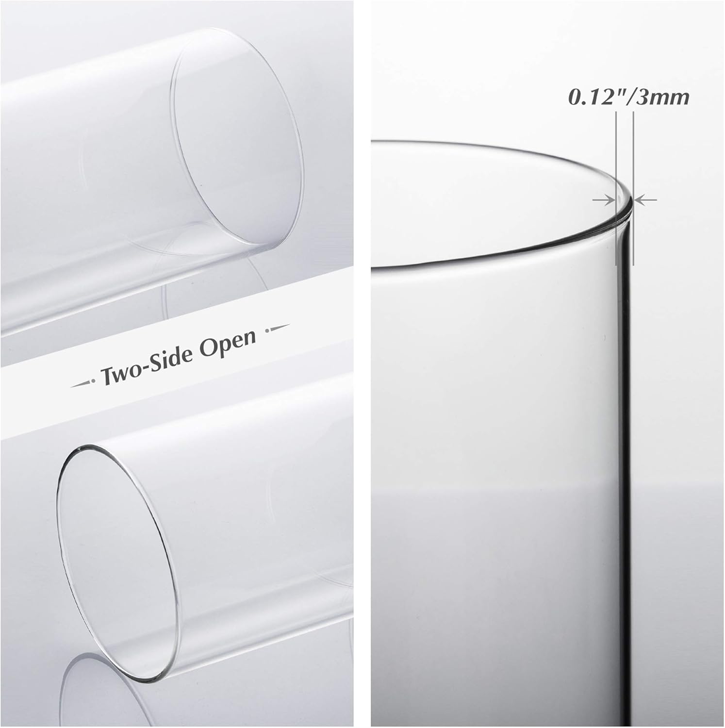 WGVI Hurricane Candle Holder Sleeve 2 Pieces Clear Glass Cylinder