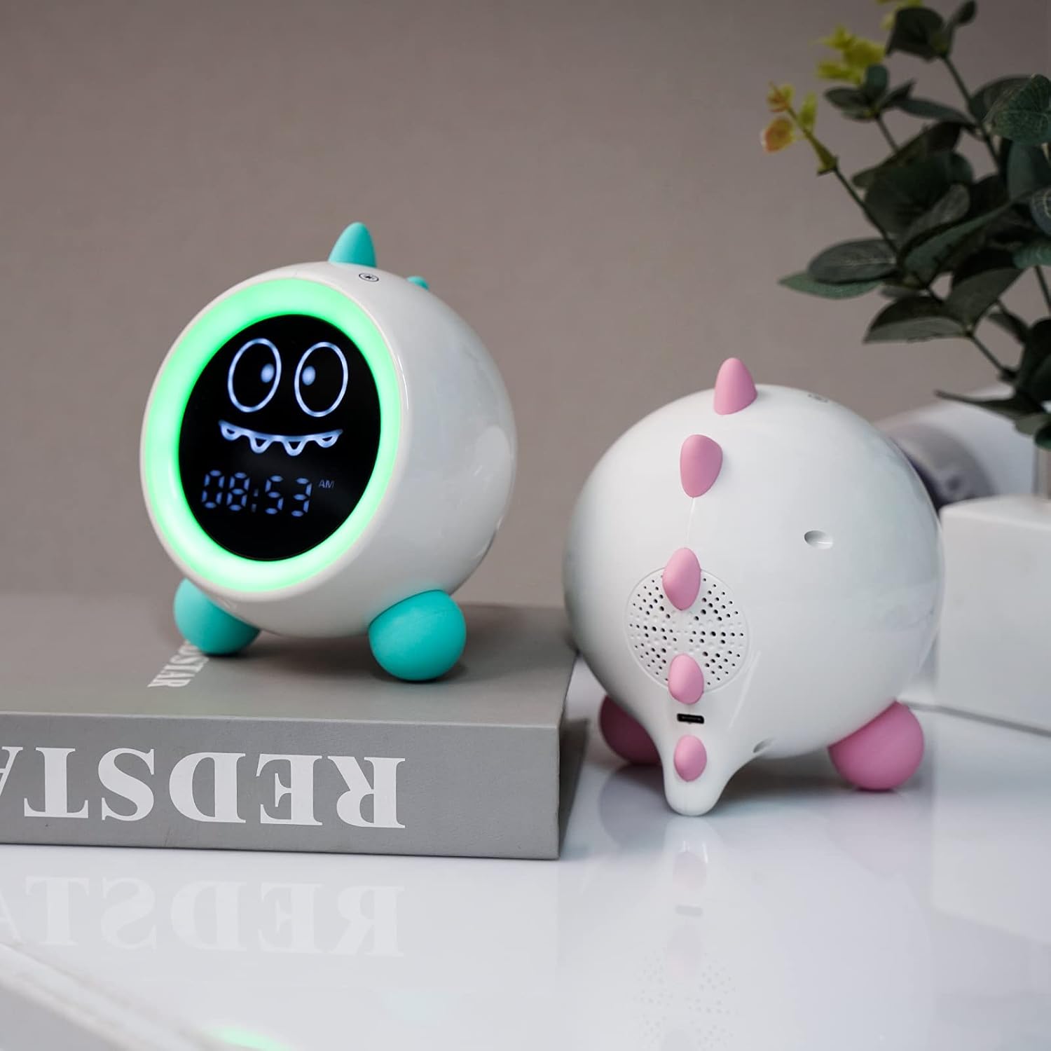 DINOTIME Kids Alarm Clock with Dinosaur Design Green