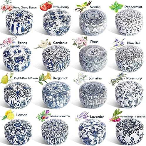 16 Pack Scented Candles in Travel Tins with Refreshing Scents