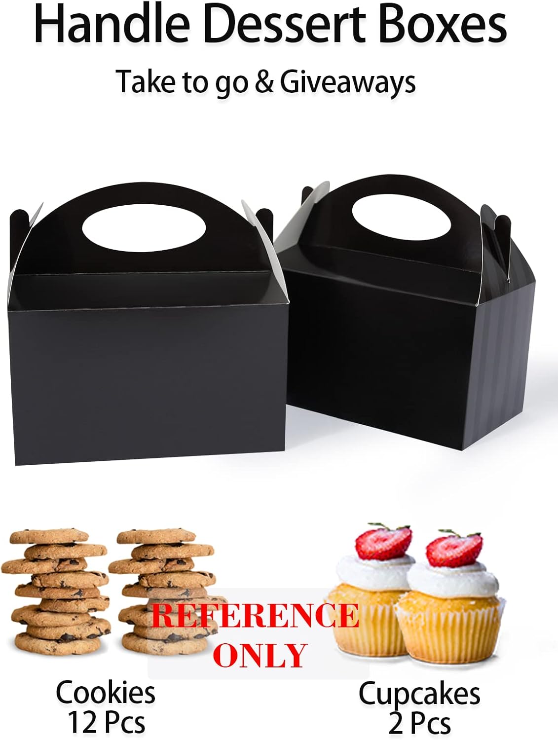 Happyhiram Black 6 Inch Candy Gift Boxes with Handles