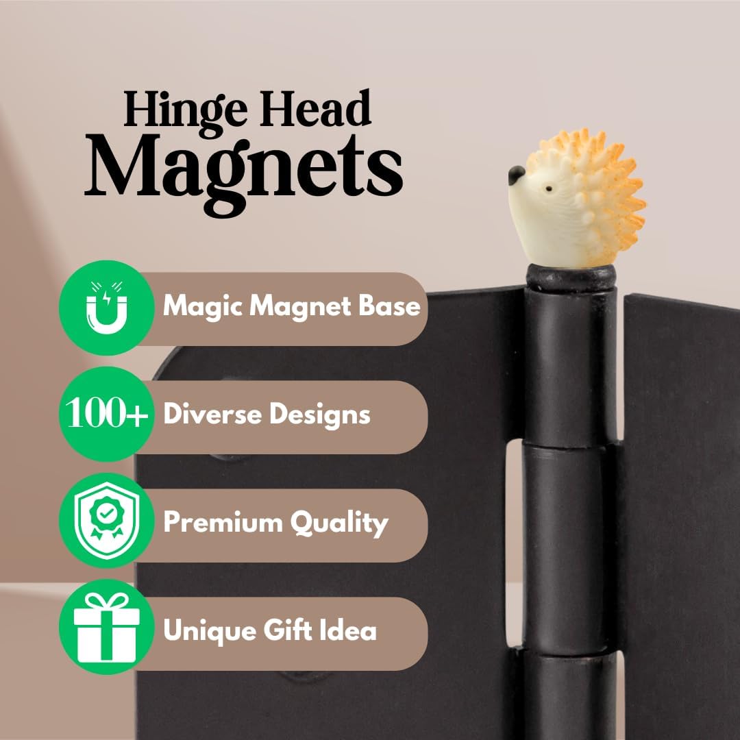 Cute Hedgehog Hinge Decor Topper Set of 6