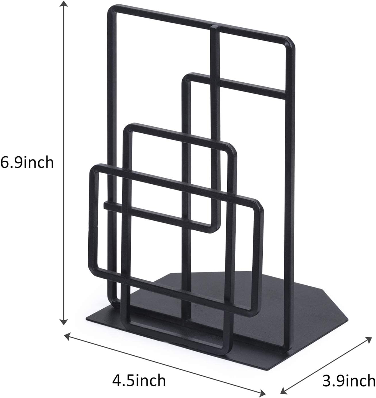SRIWATANA Decorative Black Bookends with Window Lattice Design