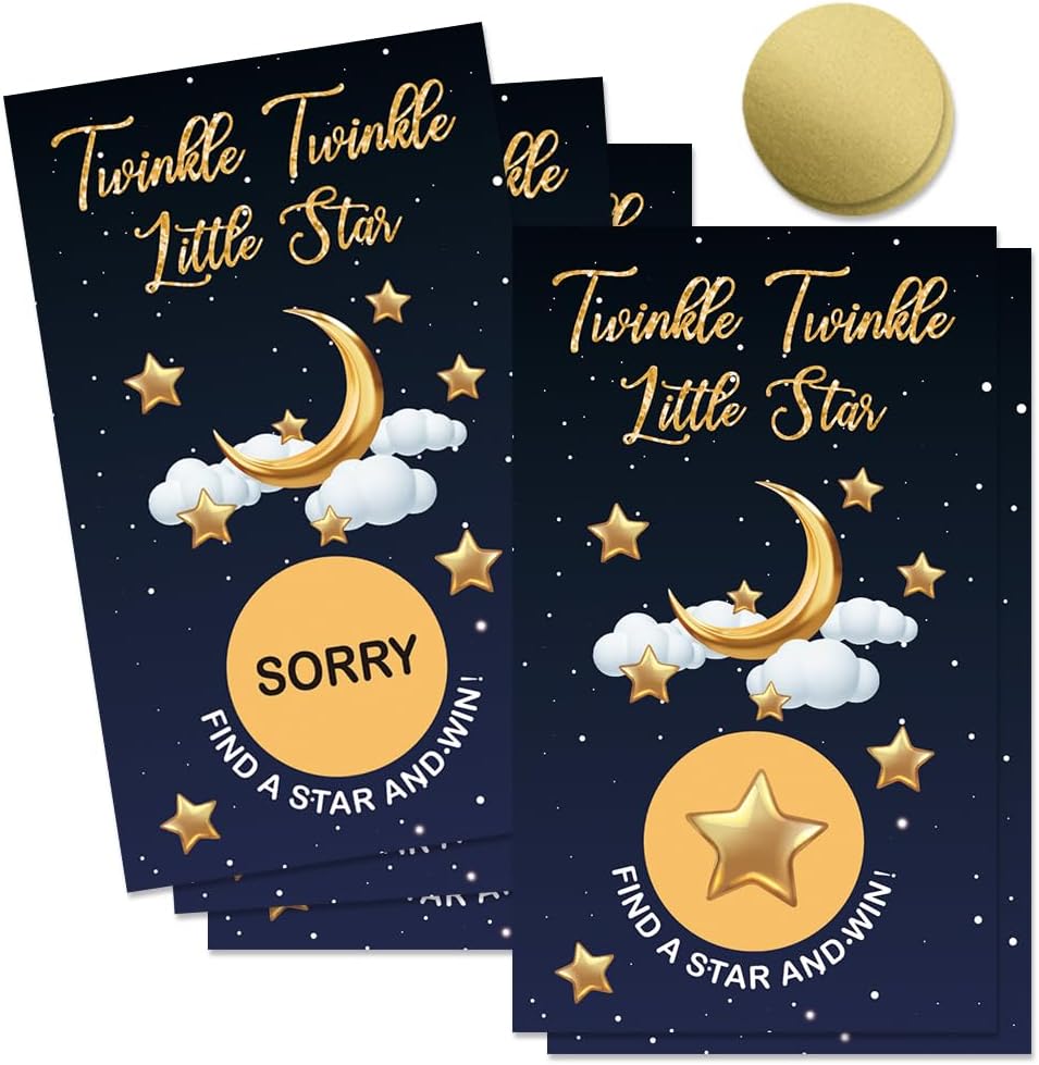 50 Pcs Twinkle Twinkle Little Star Scratch Off Game Cards