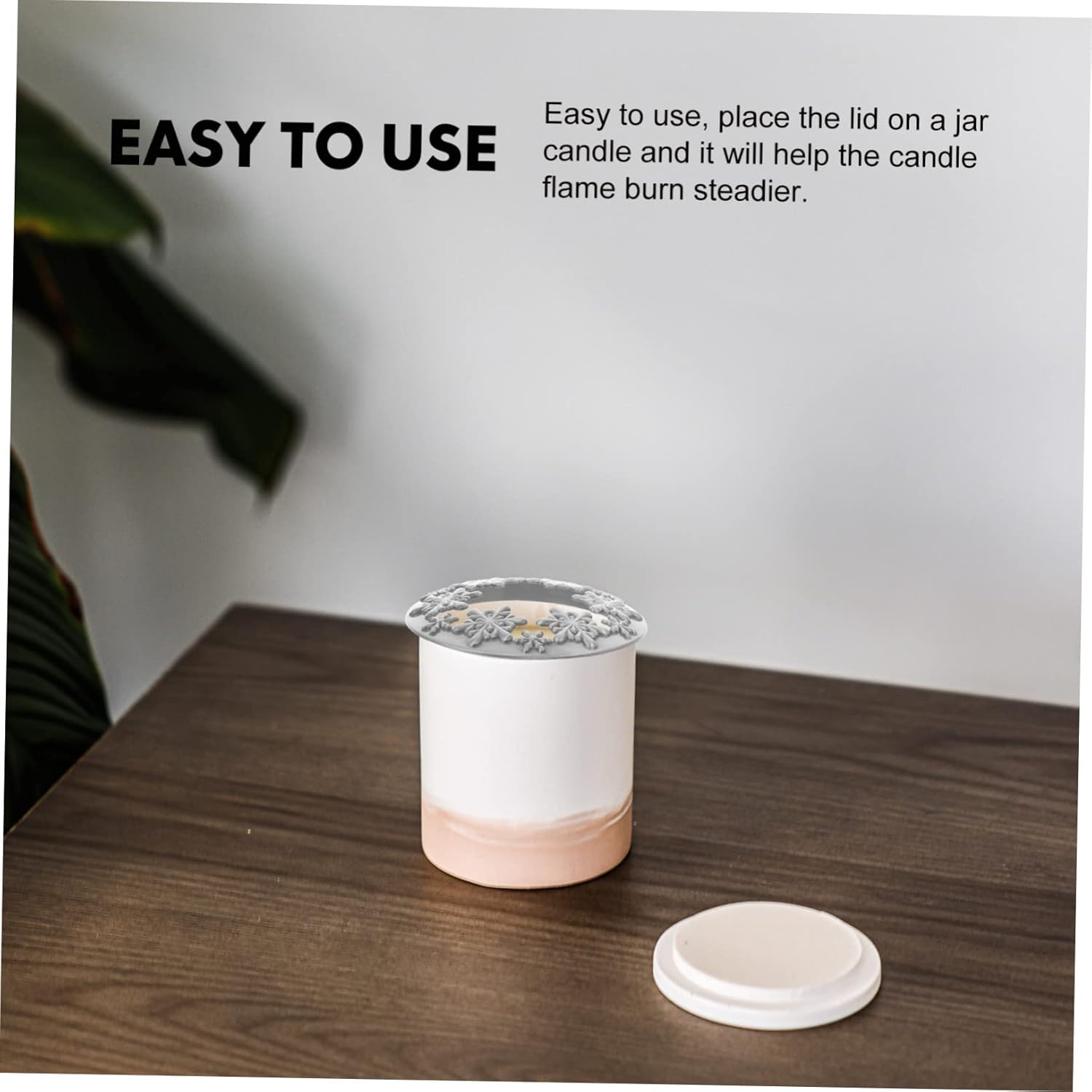 DOITOOL Smart Cover Candle Jar Christmas Topper Zinc Alloy Silver
