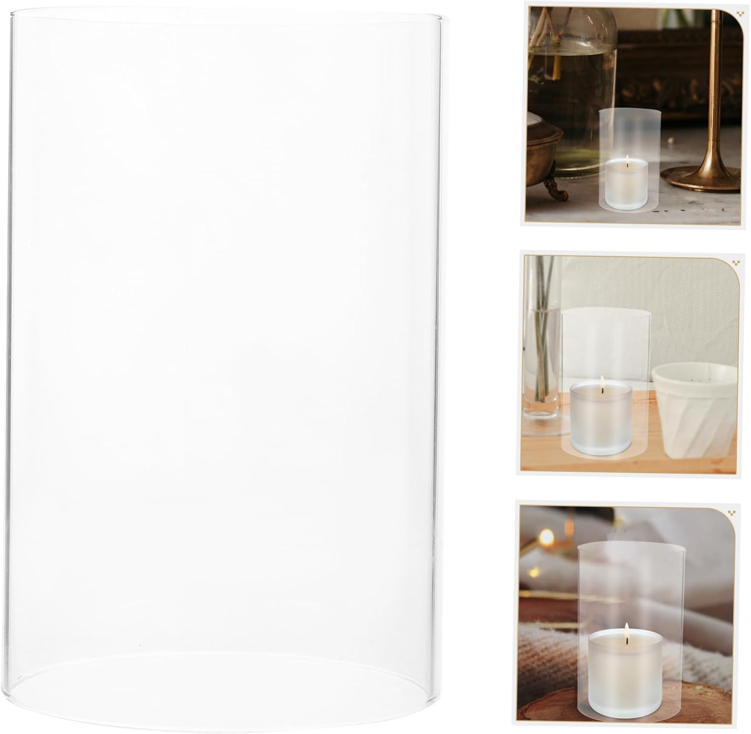 2pcs Borosilicate Glass Candle Holders for Indoor Outdoor Use