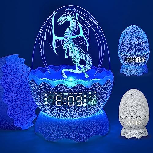 Unique Dragon Egg Digital Clock with Alarm and Bluetooth Speaker