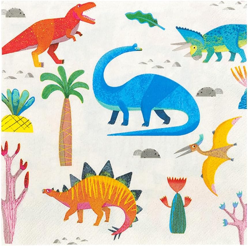 Talking Tables Dinosaur Paper Napkins 13x13 20Pk