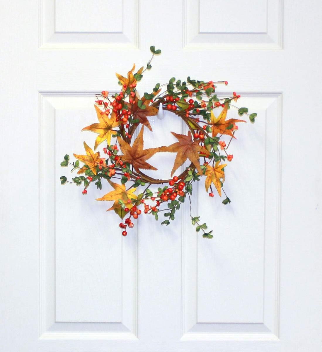 Fall Berry Leaf Candle Ring Centerpiece