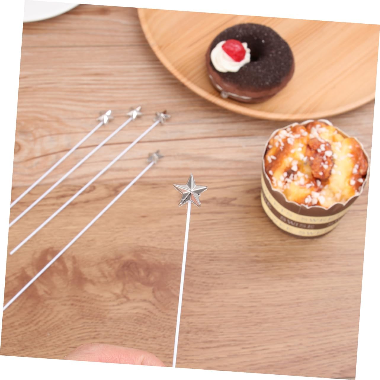 50pcs Five-Pointed Star Cake Toppers for Birthday Celebrations