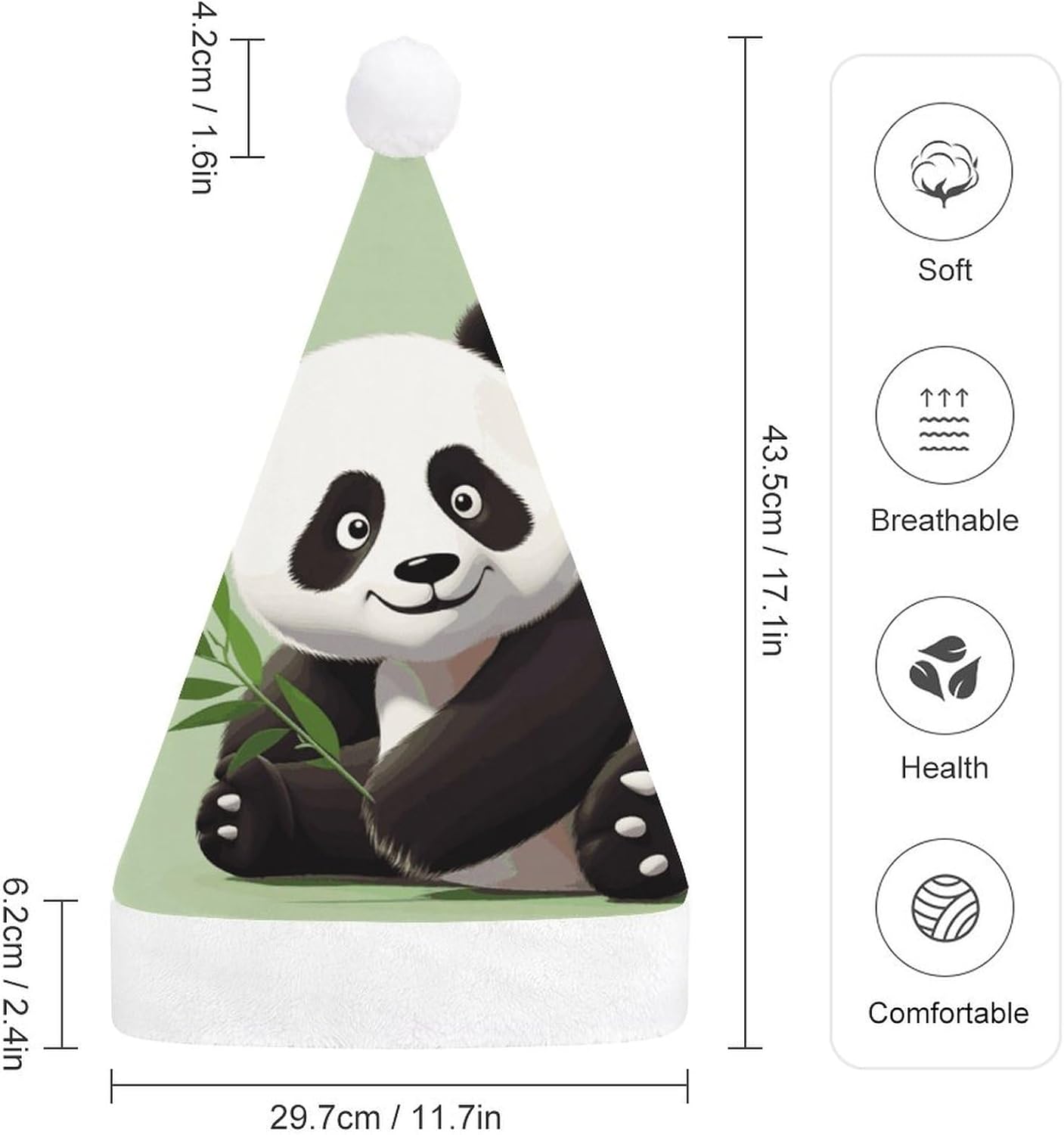 Cute Panda Christmas Hat for Adults and Kids