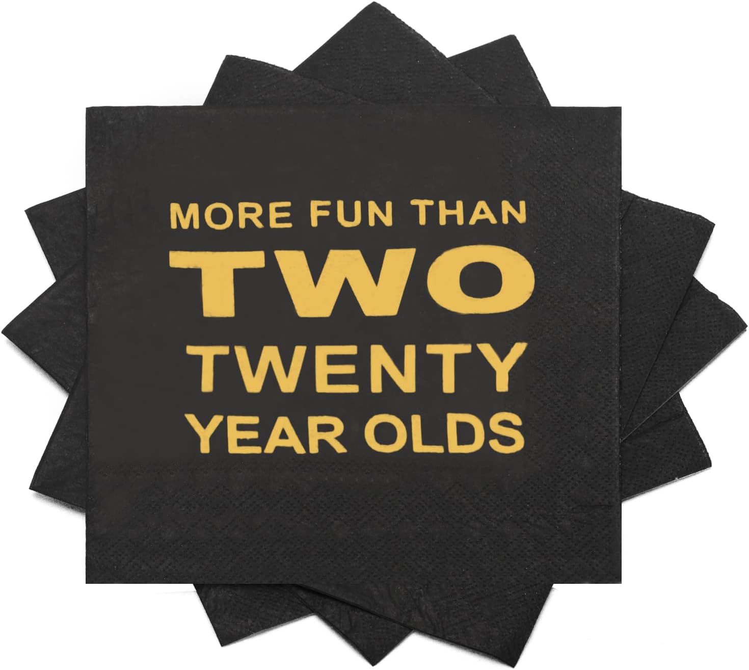 Apriciti Black Gold Cocktail Napkins 40th Birthday
