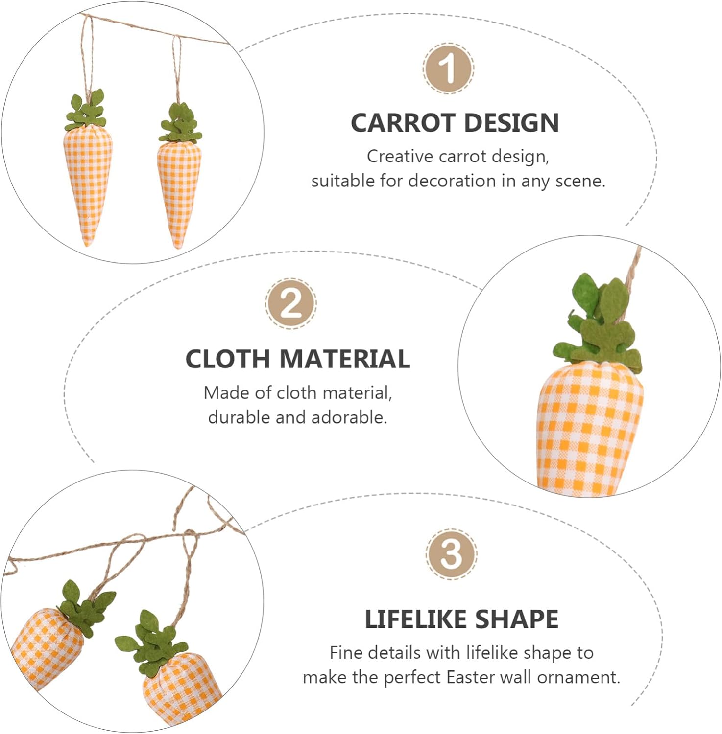 STOBAZA Easter Carrot Banner Garland 160cm