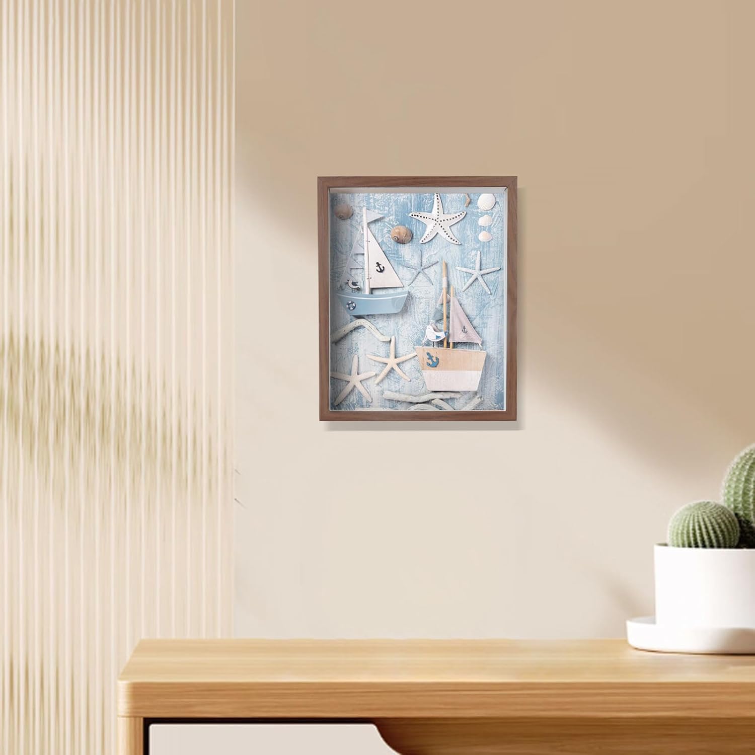 FuninCrea 8x10 Inch Shadow Box Frame Brown
