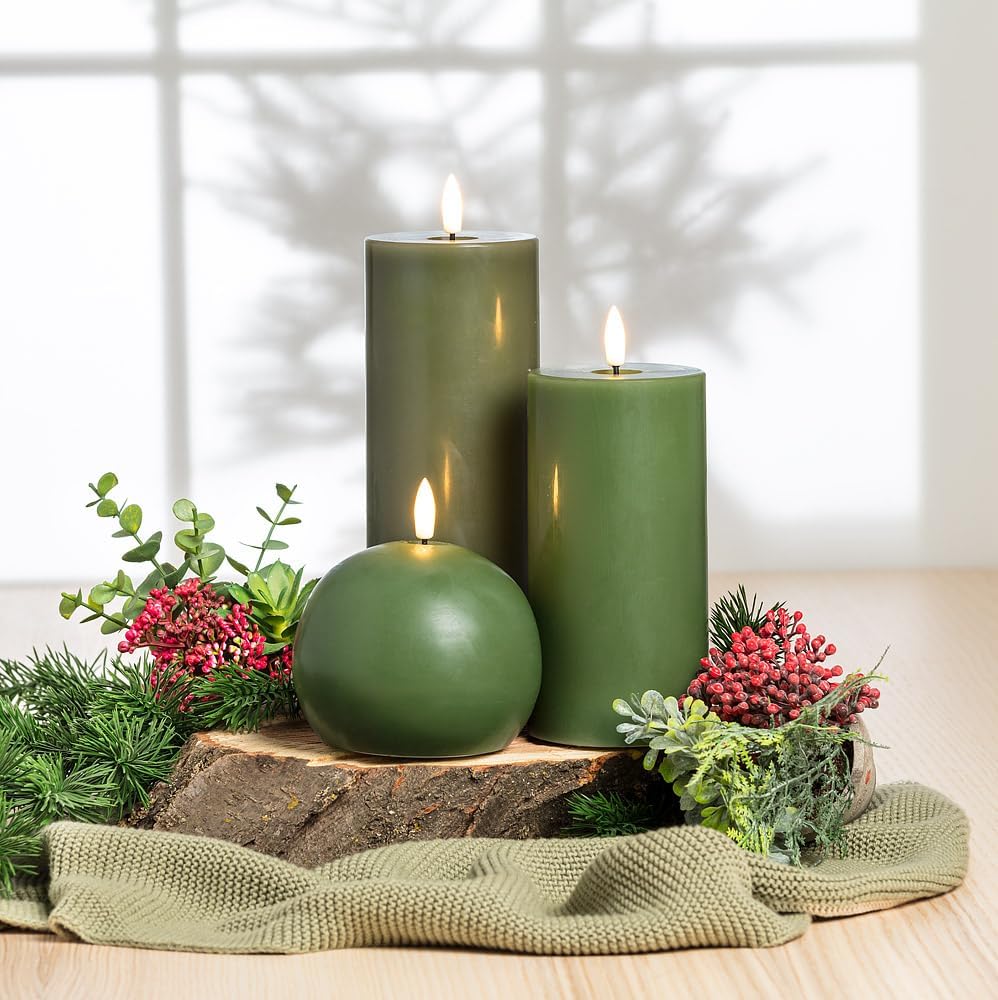 Abbott Collection Luxlite LED Flameless Wax Candle Gray 3x6 H