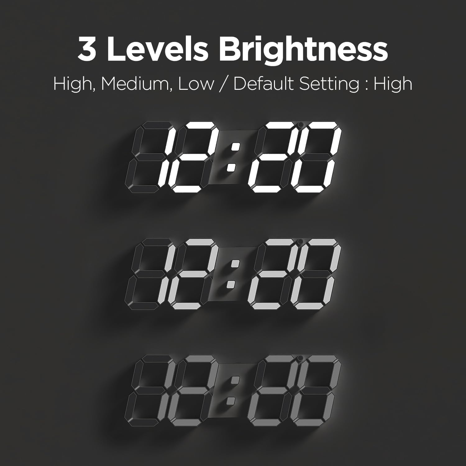 Mooas 3D LED Clock with Calendar and Remote Control