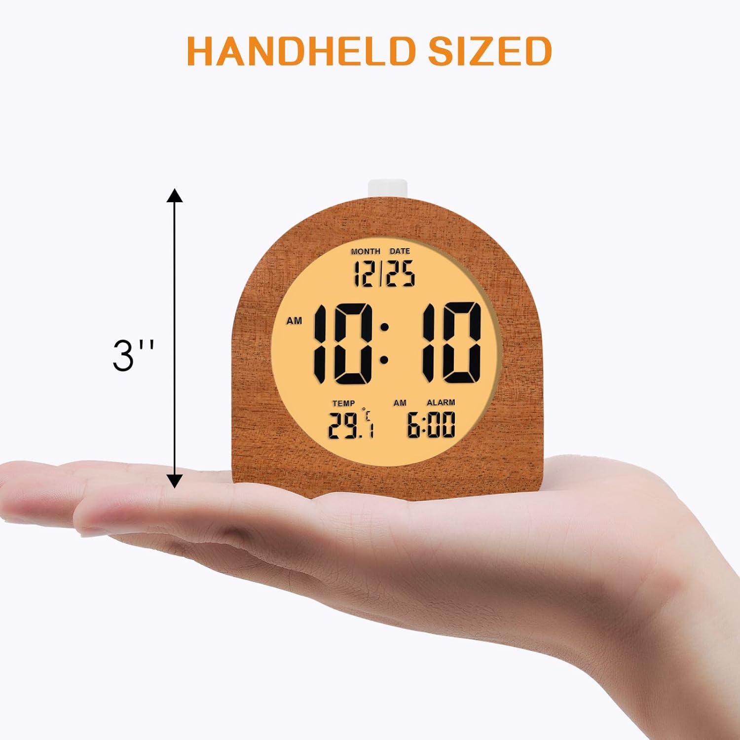 Plumeet Wooden Digital Alarm Clock with Snooze and Nightlight