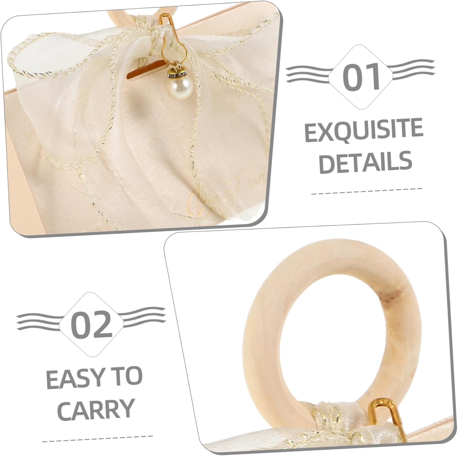 Minkissy 10pcs Wedding Favor Boxes with Handle and Ribbon