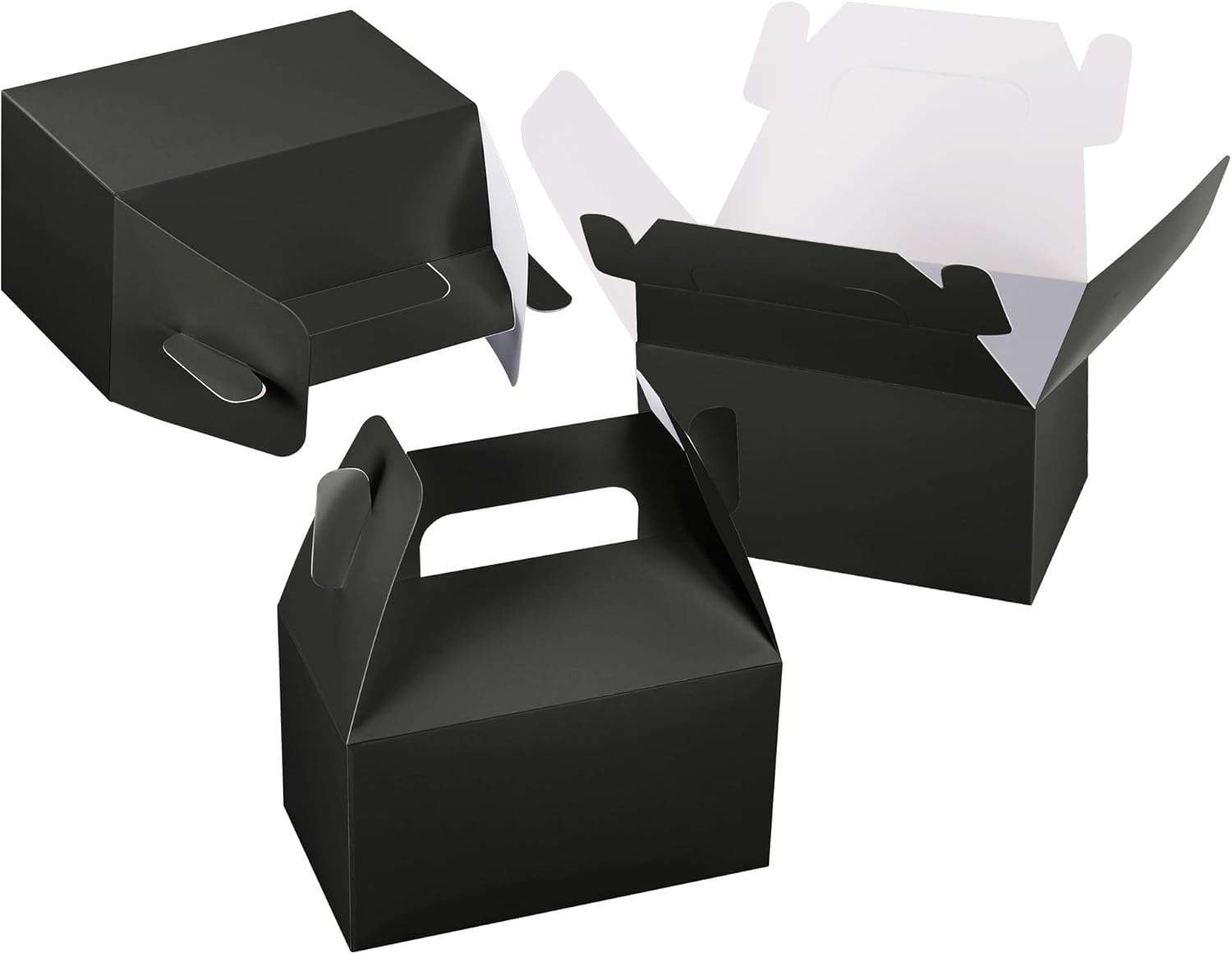 XAGLVV 24 Pcs Black Party Favor Box with Handles