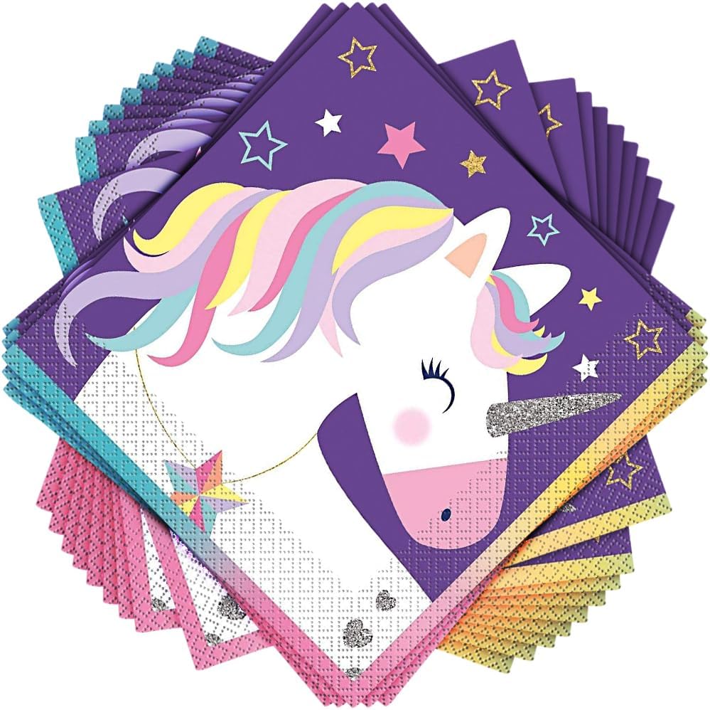 Stars Unicorn Disposable Napkins Pack of 16