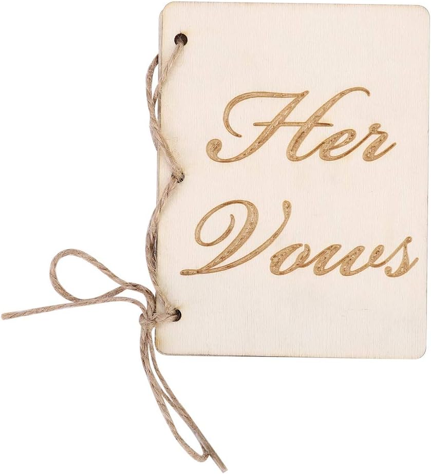 2pcs Vow Booklets with Hemp Rope for Wedding Ceremony