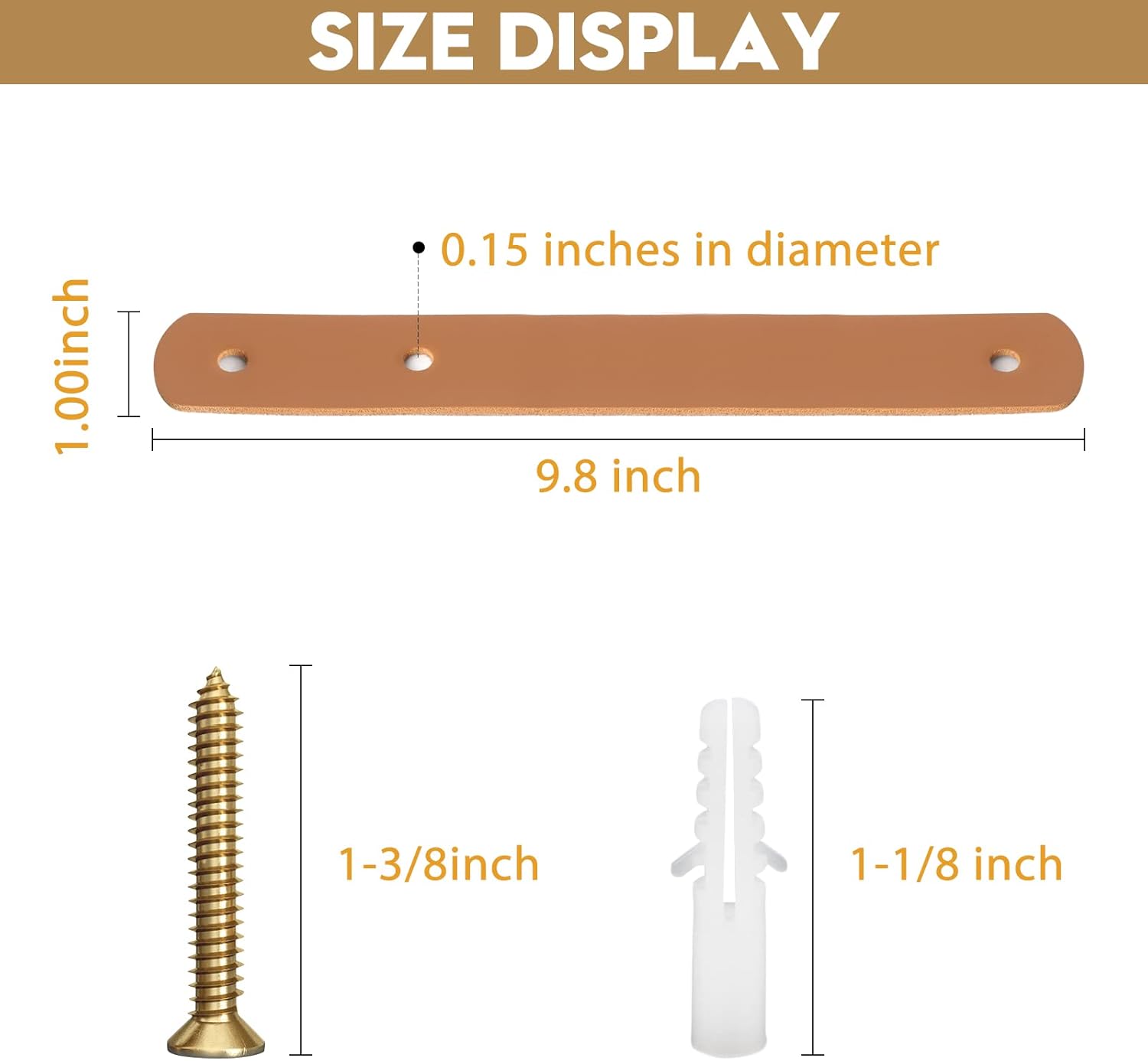 AddGrace 10 PCS Leather Curtain Rod Holder 98 Brown