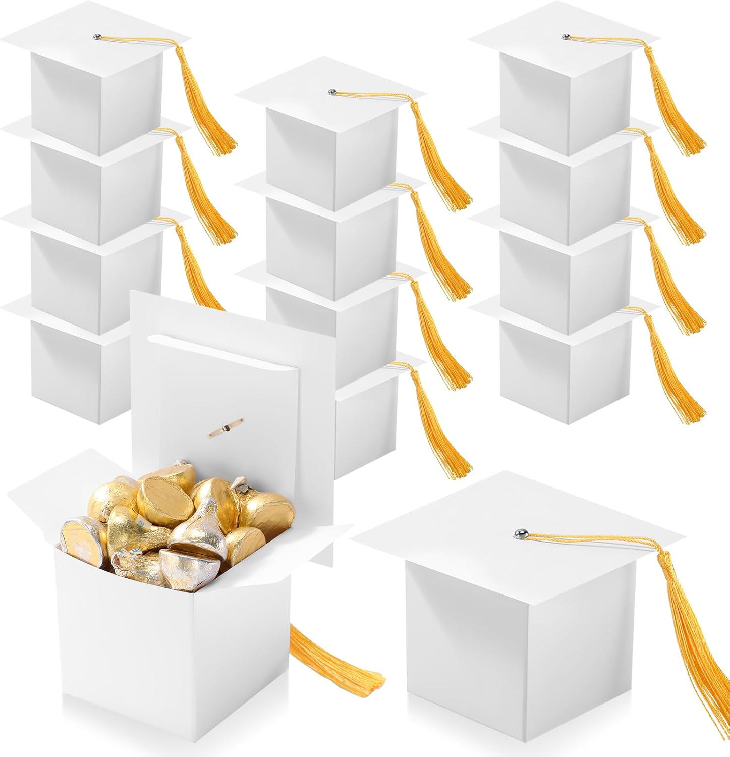 TaoBary 12 Piece Graduation Cap Boxes White