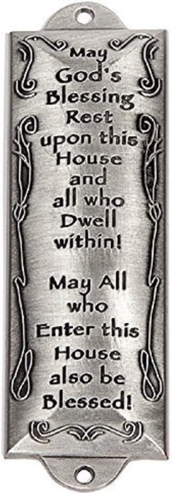 Bless This House Pewter Mezuzah Plaque 1