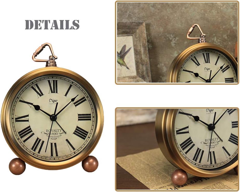 Maxspace Retro Vintage Metal Table Clock