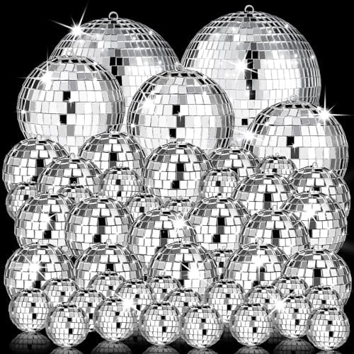 54 Pcs Mini Silver Disco Balls for Party Decor