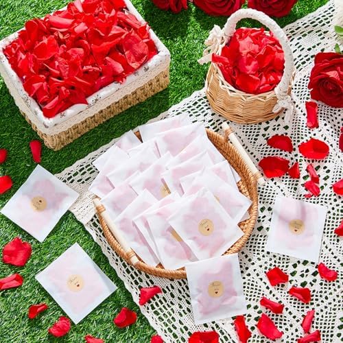 Suncalla Biodegradable Confetti Red Rose Petals 60 Pcs Wedding Decor
