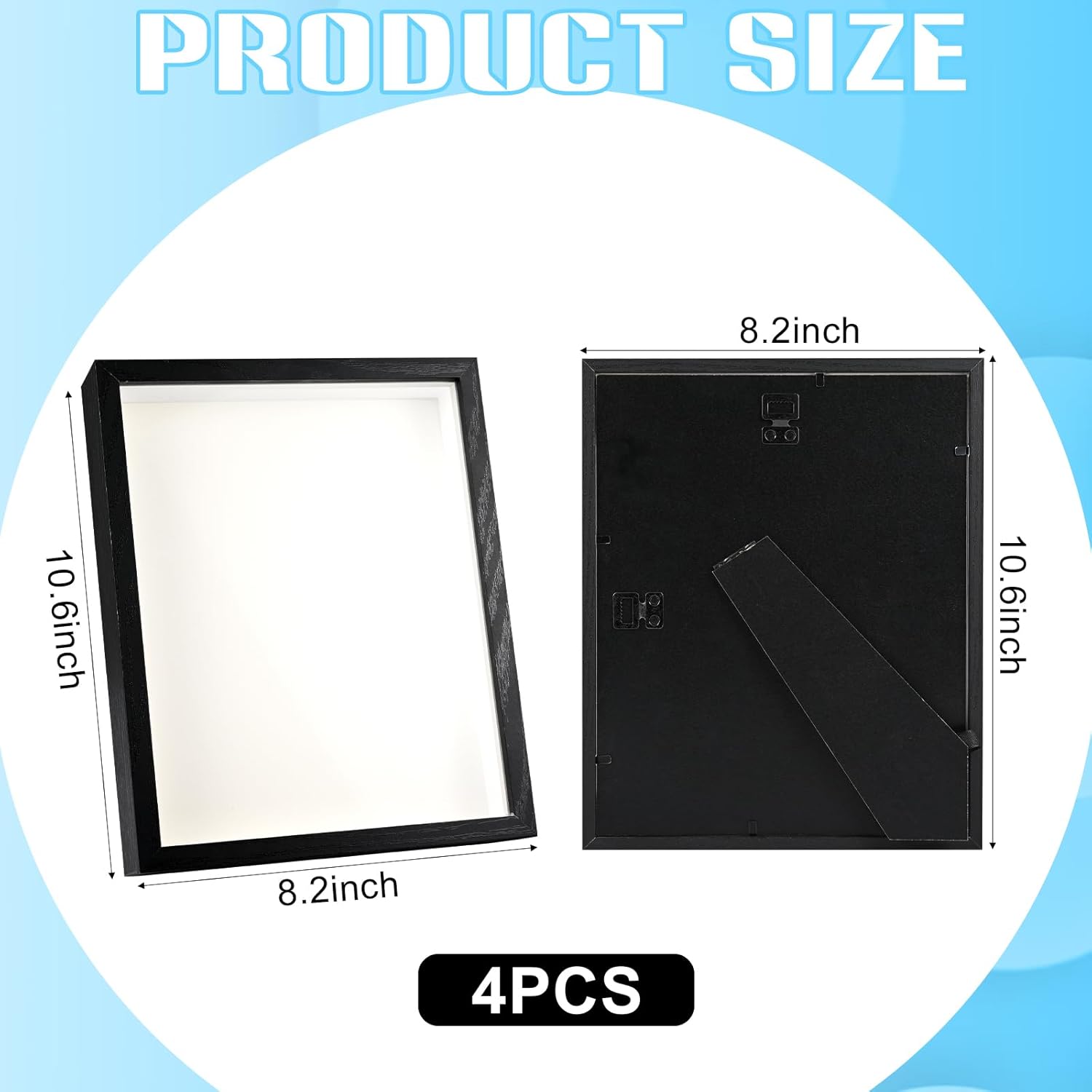 4 Pack 8x10 Shadow Box Frame with Adhesive Tape