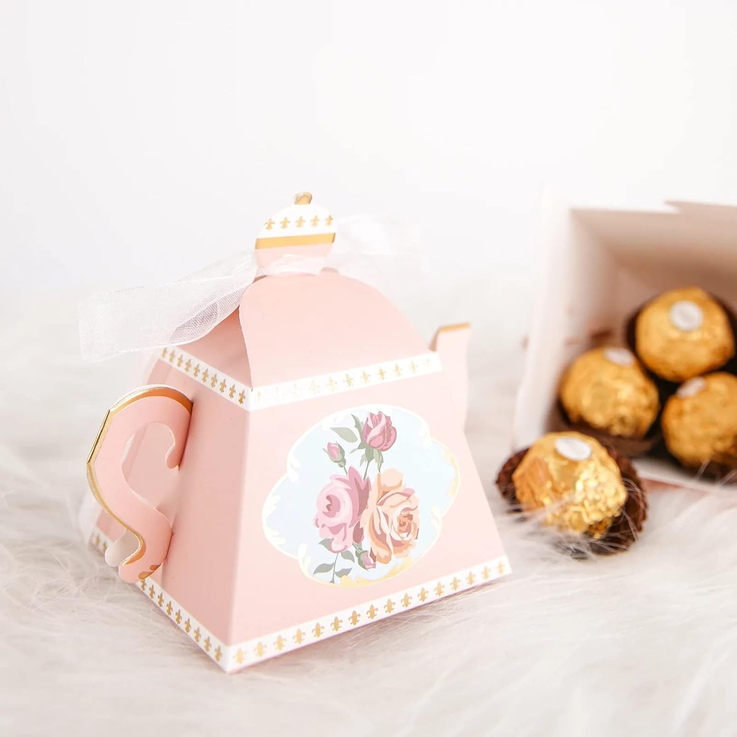 25 Mini Teapot Favor Boxes Dusty Rose