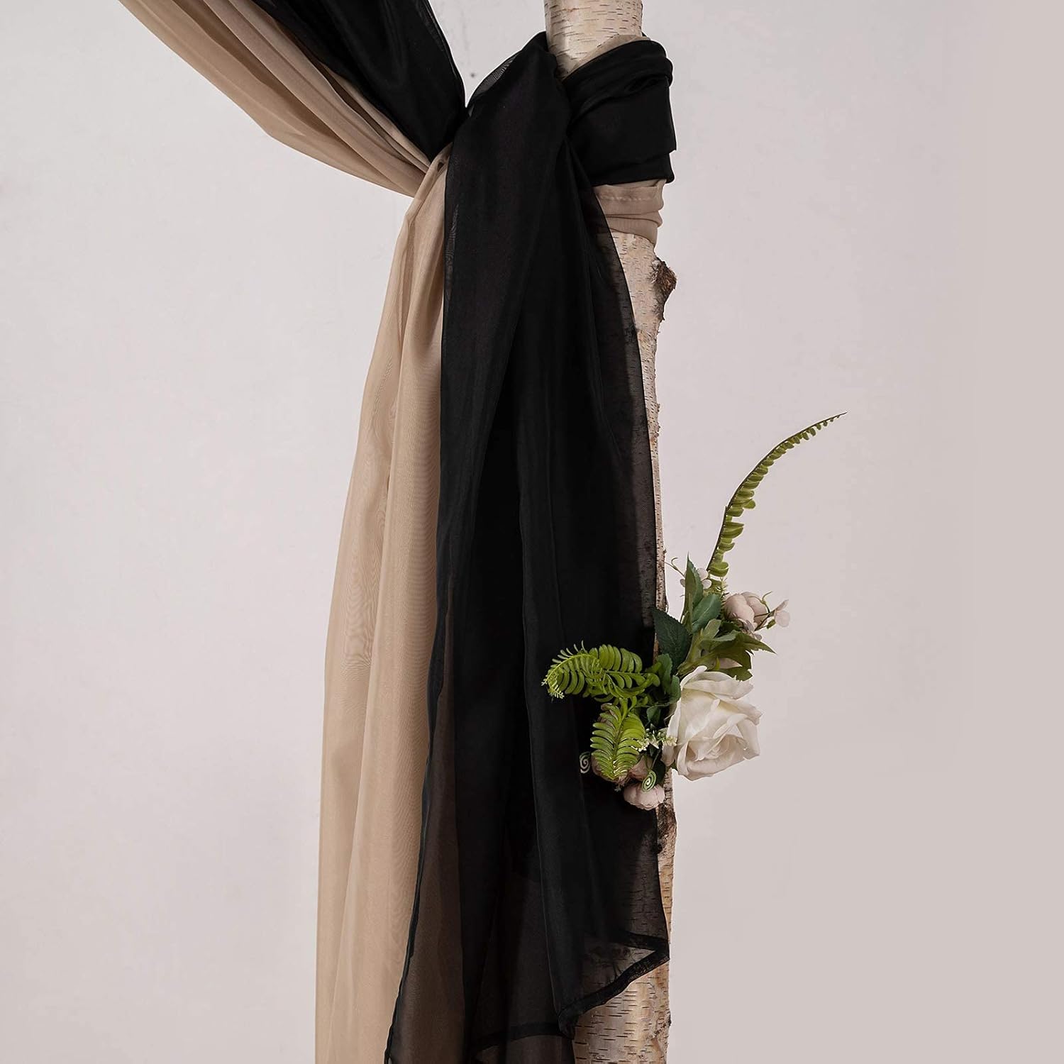 MIULEE Black Window Scarf Valance for Halloween Decor