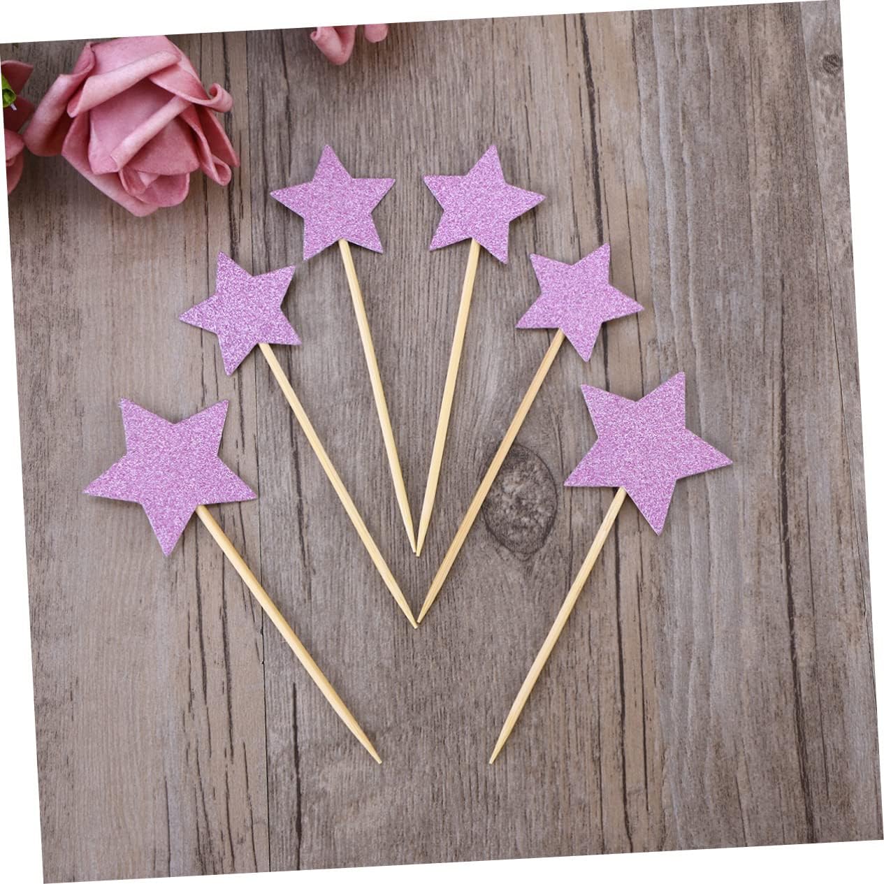 36pcs Star Cake Toppers for Weddings Birthdays Festivals Reusable Picks