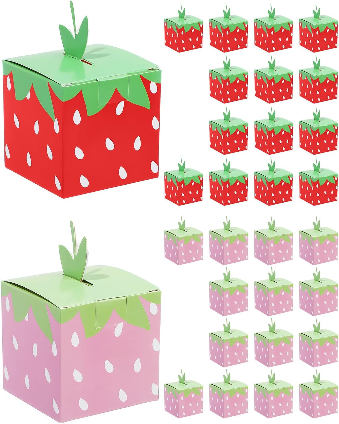 Liobelon 24 Pack Strawberry Themed Gift Boxes